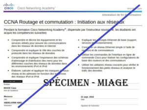 MIAGE Casa vous offre : Cycle de Formation et Certification en “CCNA R&S” Académiques