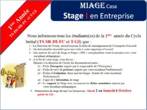 Stage (I et II) en Entreprise